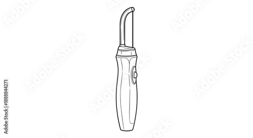 Illustration of a tooth flosser with ergonomic handle design isolated on a white background