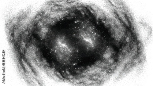 Hypnotic swirling black hole effect with sparkling particles, forming vortex in dark matter, capturing mysterious cosmic phenomenon