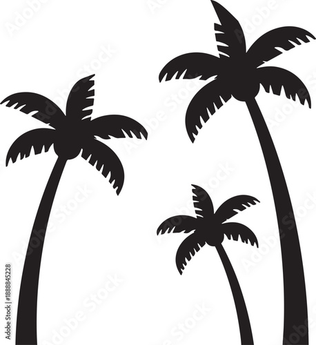  set of palm trees, palm, tree, tropical, vector, silhouette, beach, nature, leaf, illustration, summer, coconut, palm tree, island, plant, design, travel, pattern, sea, sun, palms, branch, palmtree