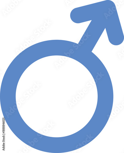 Blue male gender symbol on background