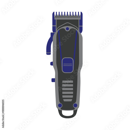 Wide-tooth hair comb featuring red and gray coloring on white