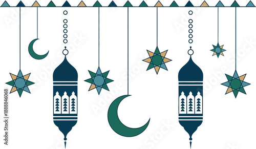 Vintage vector illustration for ramadan holiday decoration and elegant ornamental design