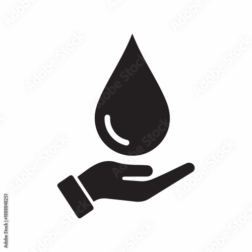Blood Drop Donation Black Vector Icon Transfusion Symbol