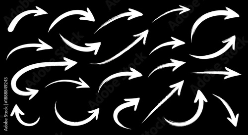 Hand-drawn arrow collection on black background