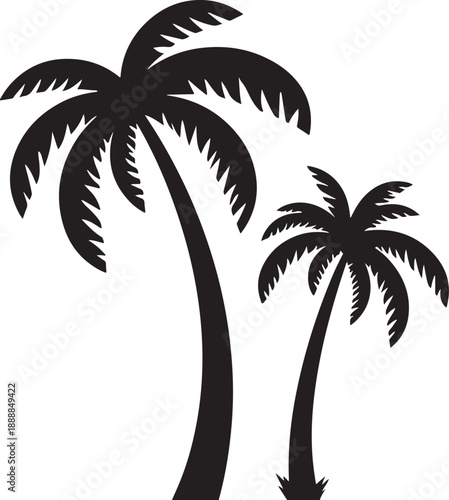  set of palm trees, palm, tree, tropical, vector, silhouette, beach, nature, leaf, illustration, summer, coconut, palm tree, island, plant, design, travel, pattern, sea, sun, palms, branch, palmtree