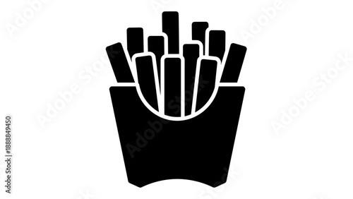 French Fries Box Fast Food Icon