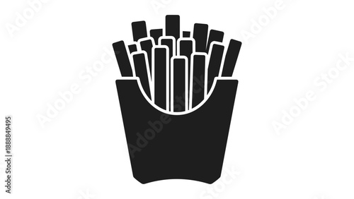 Black French Fries Icon