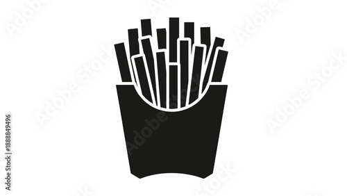 Black Silhouette of French Fries Icon