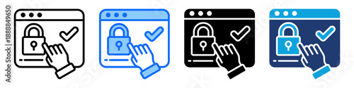 Access Control Icon Set Multi Style Vector Illustration