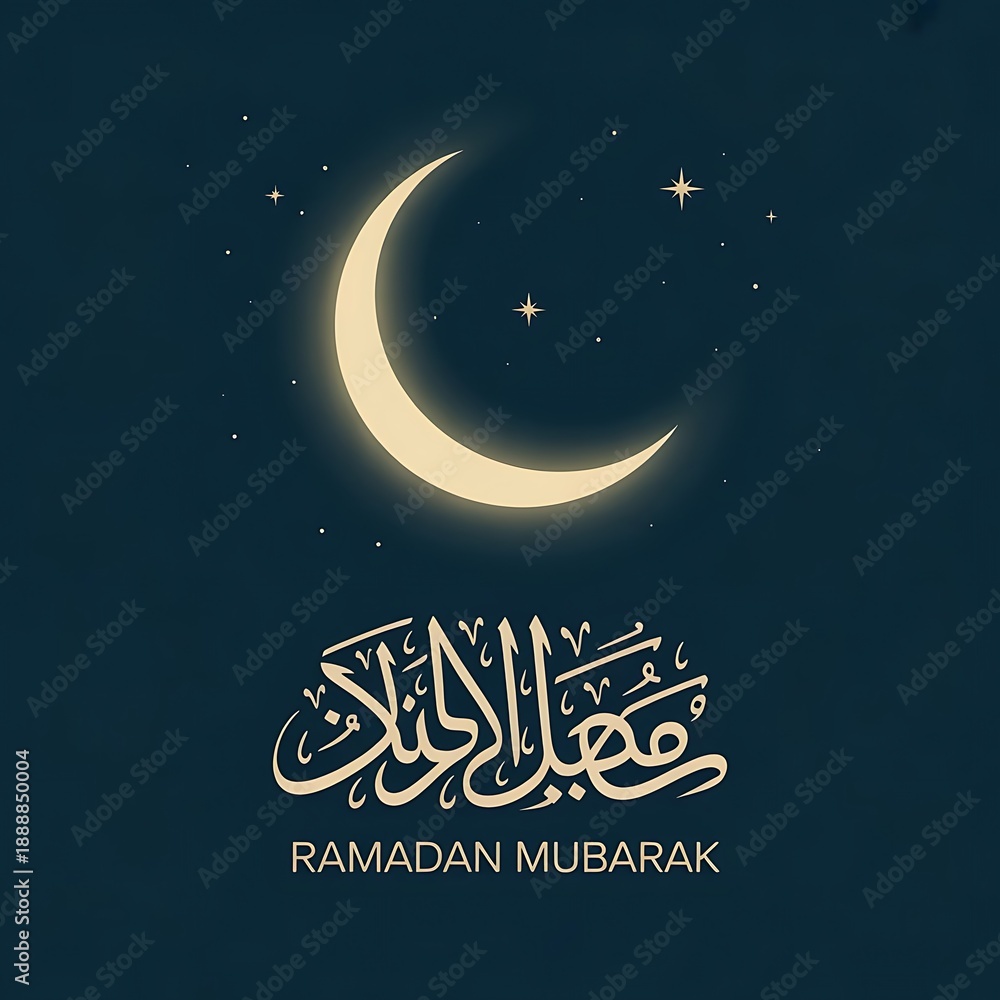Naklejka premium A decorative vintage and elegent design with wishing Ramadan Kareem