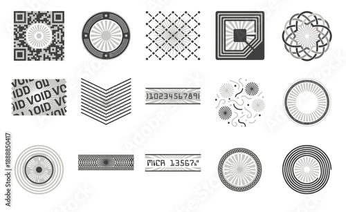 Guilloche Pattern Anti-Counterfeit Security Element Kit for FinTech Certification and High-Security Branding