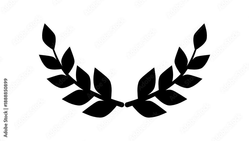 Obraz premium laurel wreath, black isolated silhouette