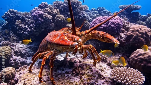 Lobster at coral reef