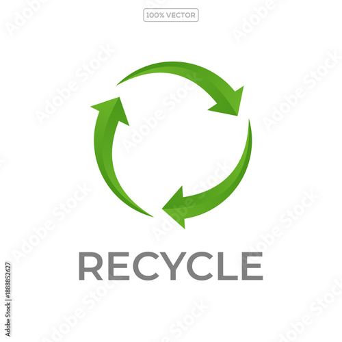 Recycle icons, ecology green icon, trash and leaf symbol collection. Clean eco arrow circle and leaf icons vector logo