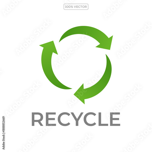 Recycle icons, ecology green icon, trash and leaf symbol collection. Clean eco arrow circle and leaf icons vector illustration