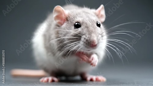 Rat on gray
