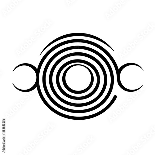Simple Line Art Circle Triple Moon Pagan Goddess Symbol Icon