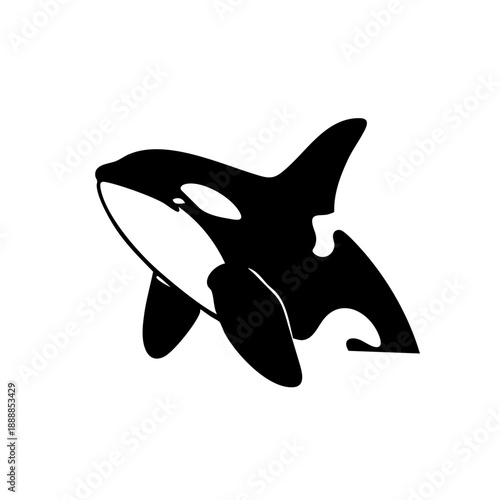 Simple Silhouette Killer Whale Sea Creature Aquatic Mammal Animal Illustration