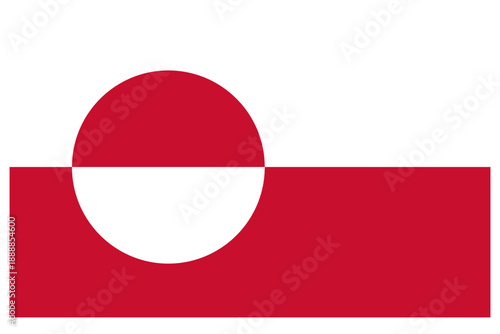 Greenland flag isolated on white background. Vector illustration.