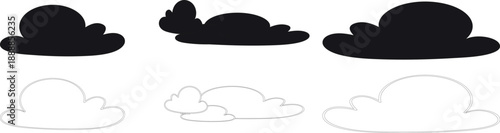 Set clouds sketch hand drawn doodle vector isolated. Hand drawn sketch style clouds icons set for weather and sky concepts vector illustration.