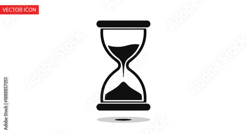 Black silhouette of an hourglass timer symbolizing the passage of time.