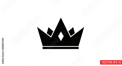 Black silhouette of a stylized crown with geometric shapes.