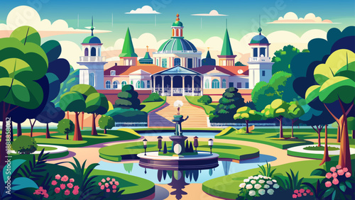 Very beautiful Kadriorg Park in Tallinn, Estonia, offers elegant gardens, tree-lined paths, calm ponds, and classical design, creating a peaceful green oasis within the historic Baltic capital.