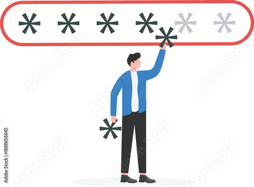 Manual Data Entry Concept with Professional Fixing Individual Asterisks to Password Bar