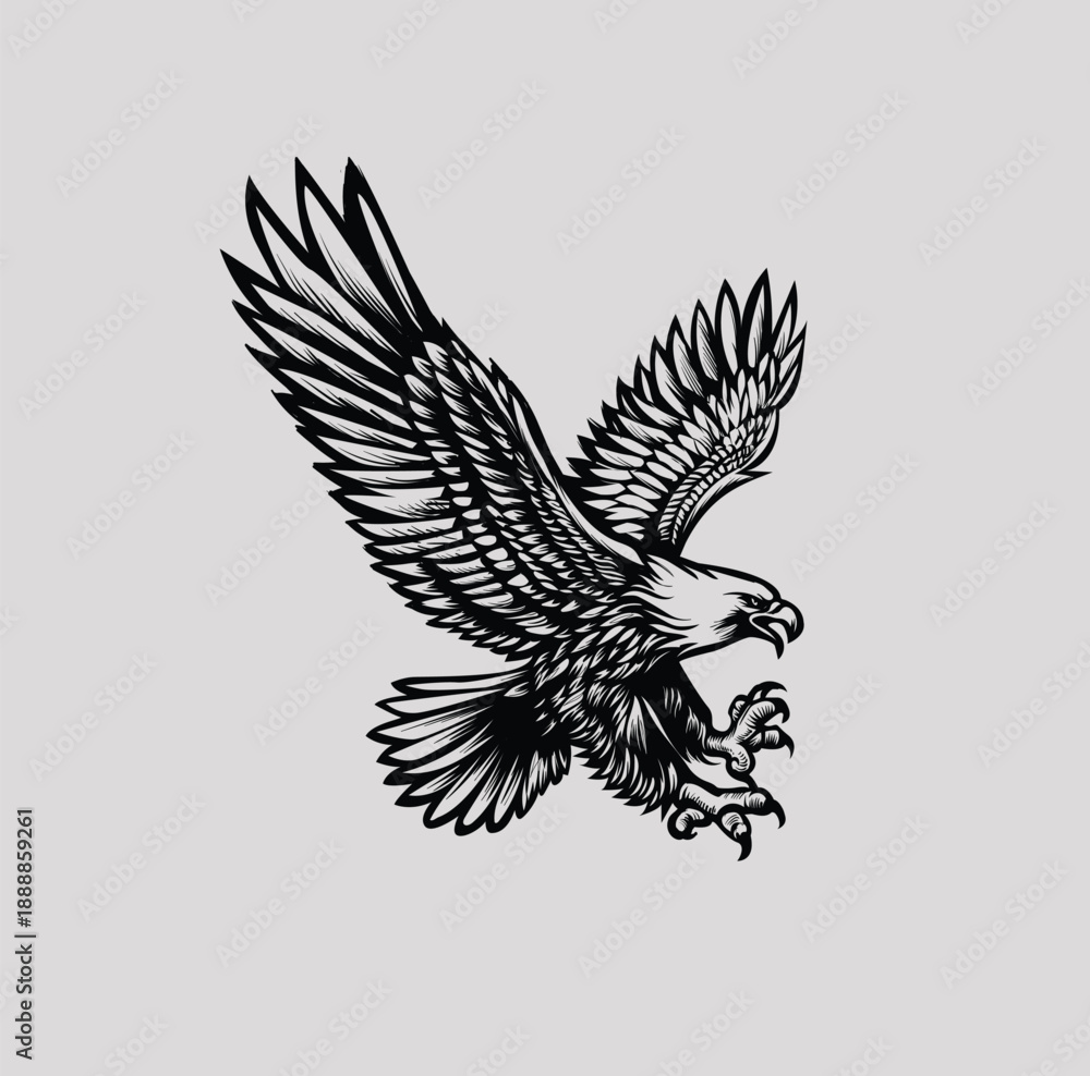 Fototapeta premium flying eagle silhouette