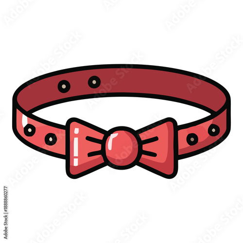 Stylish accessory for beloved pets, featuring an elegant red bow collar that adds a charming and fashionable touch, perfect for enhancing an animal's look with classic appeal