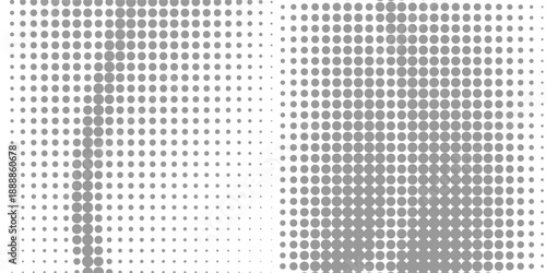 Basic halftone dots effect in black and white color. Halftone effect. Dot halftone. Black white halftone.Background with monochrome dotted texture.