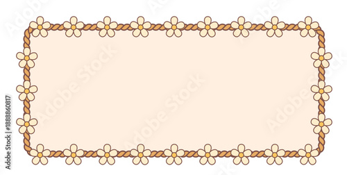 Decorative rectangular frame illustrated with a continuous floral vine and small blossoms