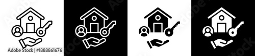Homeownership Icon Set In Black And White Filled Style Collection