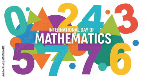 International day of mathematics colorful numbers graphic design