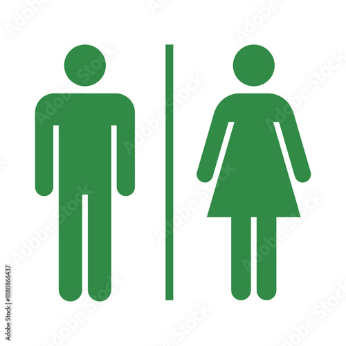 緑色のトイレ案内表示アイコン