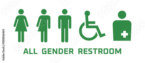 緑色のトイレ案内表示アイコン