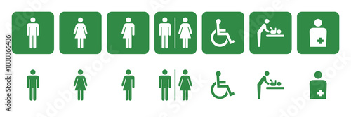 緑色のトイレ案内表示アイコン