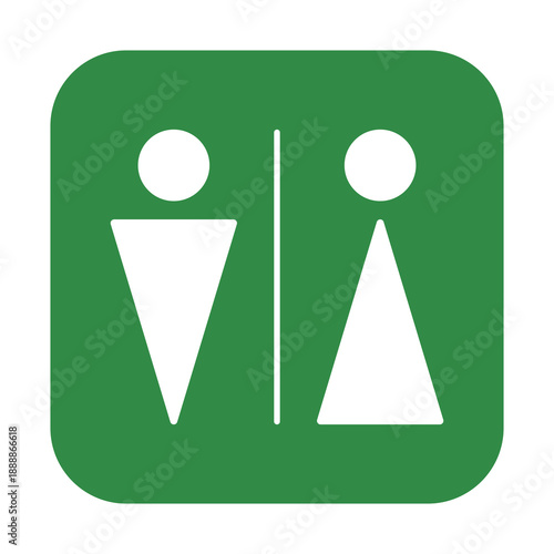 緑色のトイレ案内表示アイコン