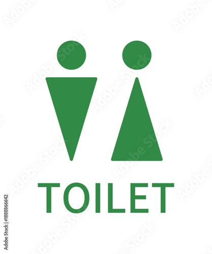 緑色のトイレ案内表示アイコン