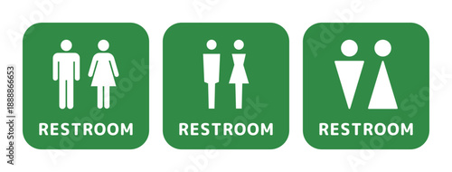 緑色のトイレ案内表示アイコン