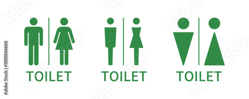 緑色のトイレ案内表示アイコン