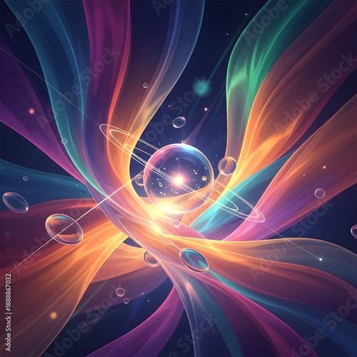 abstract backgrounds smooth lines and light flash, Abstract Colorful Glowing Wavy Lines on Black Background, digital particles wave and light abstract background
