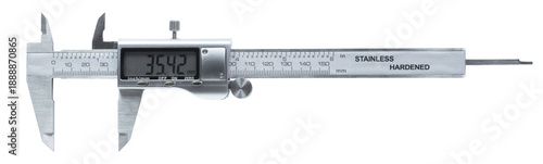 Digital caliber open and on to measure