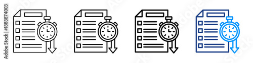 Downtime Report Icon Different Style Outline Collection Set.
