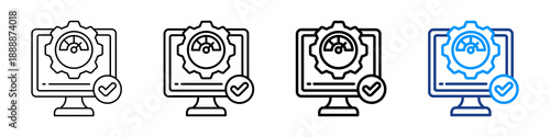 System Performance Icon Different Style Outline Collection Set.