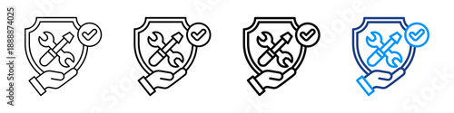 Preventive Maintenance Icon Different Style Outline Collection Set.