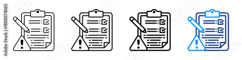 Risk Assessment Icon Different Style Outline Collection Set.