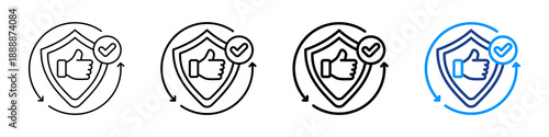 Process Reliability Icon Different Style Outline Collection Set.