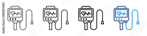 Machine Health Icon Different Style Outline Collection Set.