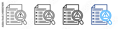 Issue Detection Icon Different Style Outline Collection Set.